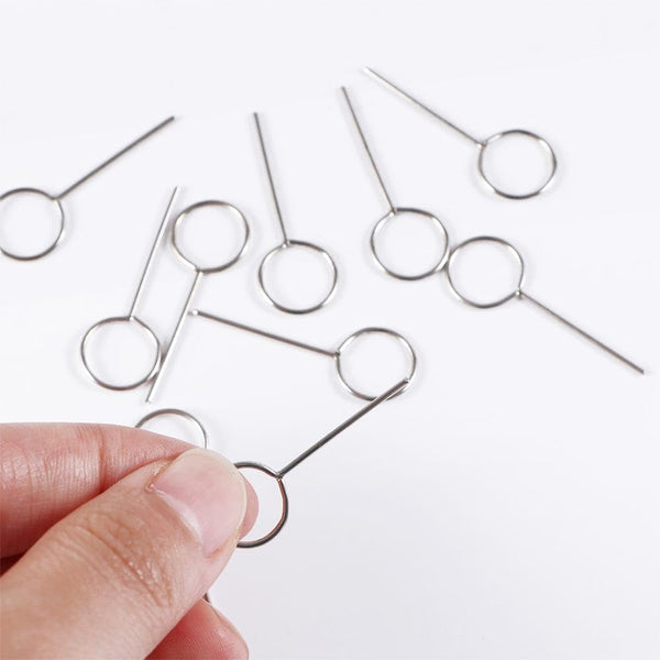 Pokinge 50pcs/Pack Eject Pin,Sim Card Tray Remover Metal Mobile Phone Removal Card Pin