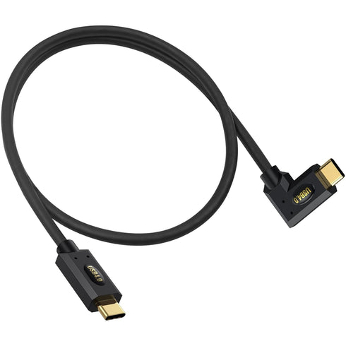 Poyiccot 240W USB C to USB C Cable 2ft, 40Gbps Right Angle Cable for Thunderbolt 4 with 8K@60Hz Video