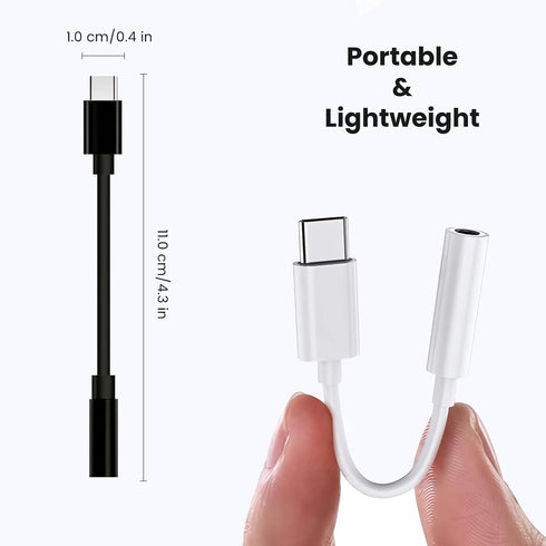 2pack Type C to 3.5mm Female Headphone Jack Adapter, USB C to Aux Audio Dongle Cable Earphone Jack Converter Compatible