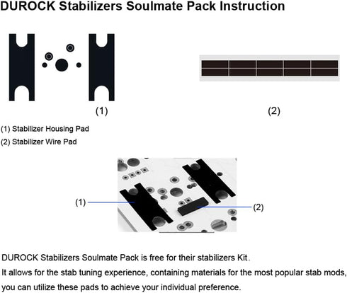 DUROCK Stabilizer V3, Screw in Stabilizers with 2u 6.25u 7u Wires for Mechanical Keyboards (V3 Smokey Black 80% Kit)
