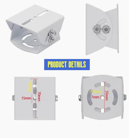 2D Adjustable Security CCTV Camera Mounting Bracket, Universal Joint Bracket Crossbar Adapter (2D Aluminum Alloy)