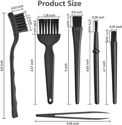 6 in 1 Multi-Purpose Keyboard Brush Kit, Portable Nylon Anti Static Brush for MacBook, Laptop, Phone, Computer, Car