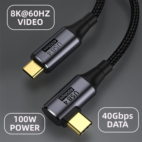 NFHK USB4 Cable 120cm: 40Gbps, 100W Charging, 8K@60Hz, 5K@60Hz, Compatible with Thunderbolt 3/4.