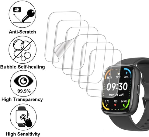 Compatible with Faweio IDW26 1.83” Smart Watch Screen Protector, TPU, 6-Pack Full Coverage