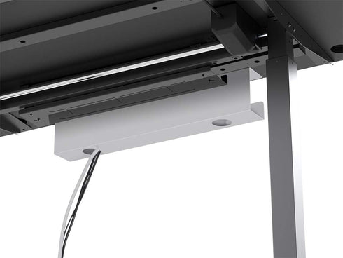 Monoprice Under Desk Cable Tray, Steel with Power Supply, Wire Management, Workstream Collection in White