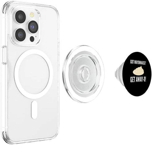 Funny Anti Mayonnaise Design Idea Got Mayonnaise? Get Away-O! Mayonnaise Hater PopSockets MagSafe PopGrip for iPhone