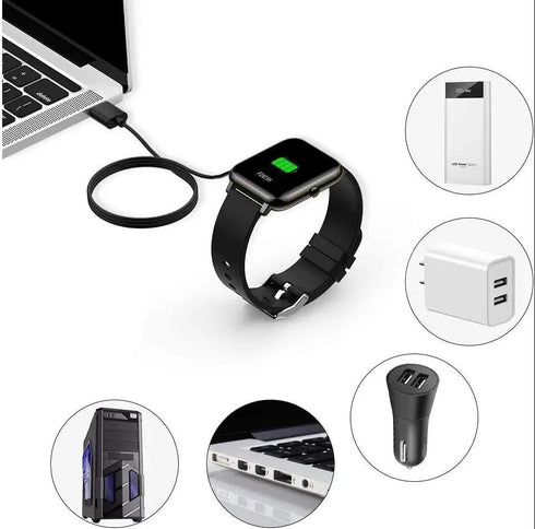 4 Pins Magnetic USB Charging Cable Replacement, Compatible with PTHTECHUS Smartwatch S1 S2 S7 S8 S9, GT88 G3 (Black)