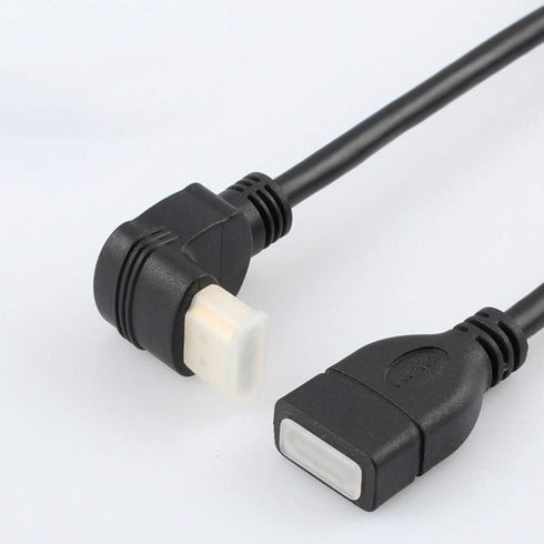 Bluwee 90-Degree (0.5FT) HDMI Extension Cable High Speed Angle Male to Female Wire Cord Extender - Gold Plated Plugs