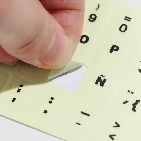 English Luminous Keyboard Stickers, Glow in The Dark Protective Film for Laptop PC Alphabet Button Layout