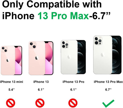 Magnetic Case for iPhone 13 Pro Max with Full Camera Lens Protector, Durable Silicone Slim Shockproof Cute Cover -