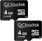 Micro SD Card 4GB Pack of 2, Flash Memory Card C6 Micro SDHC with SD Adapter