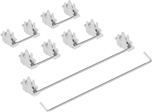 ZugGear White Plate Mount Stabilizers 2U 6.25U 7U for Cherry MX Compatible Mechanical Keyboards (DUROCK 60/87 Keyboard