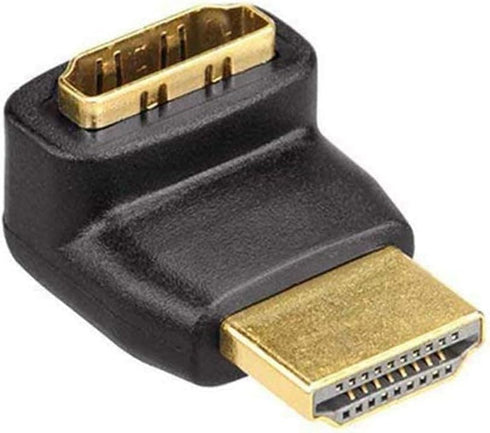 SatelliteSale Digital HDMI Male to Female Right Angle 4K HDR PVC Black Adapter 270 Degree