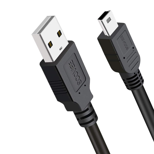 Mini USB Cable Type A to Mini B for PS3, MP3, Canon, Garmin, GoPro Hero 3 - 3ft Charger Cord.
