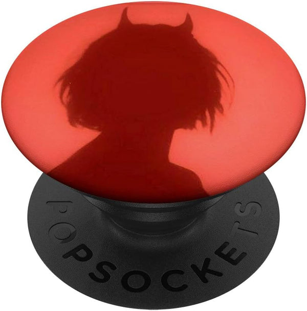 PopSockets Satanic Girl Silhouette Aesthetic, Red Shadow Woman, Swappable Grip for Phones & Tablets