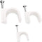 Pro-Grade Cable Clips with Steel Nails, 5mm, 7mm, 9mm Wire Holders, 100 Per Size, UV Resistant Plastic