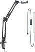 Overhead Phone Mount, Articulating Arm Cell Phone Holder with USB LED Light for Live Streaming, Video Recording