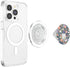 Cute White Cat in Spring Flowers, Botanical Floral PopSockets PopGrip for MagSafe