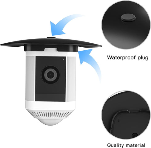 Sun Rain Shade Cover Compatible with Spotlight Camera Plus (1-Pack, Black)