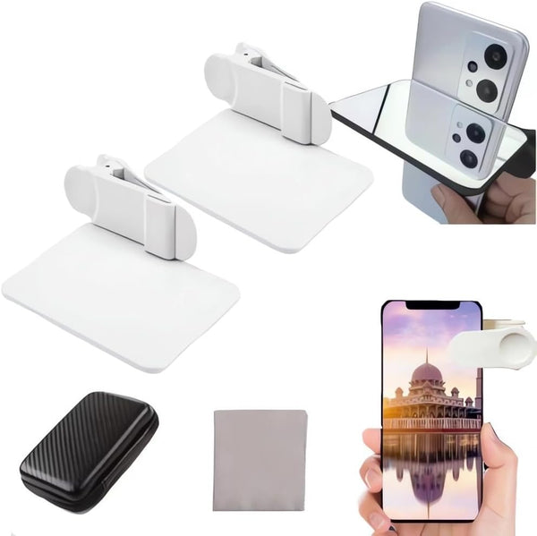 2024 Smartphone Camera Mirror Reflection Clip Kit, Adjustable Mobile Phone Reflection Clip for All Phones (2PCS)
