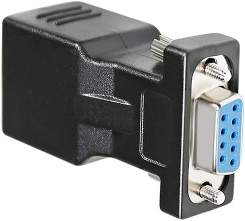 DTECH DB9 to RJ45 Serial Adapter | RS232 Female to RJ-45 Female Ethernet Converter for 9 Pin Devices