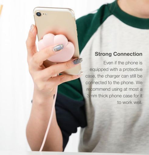 Pink Wireless Charger for iPhone, 15W Samsung Wireless Cell Phone Charger, Wireless Travel Charger for Galaxy (No AC