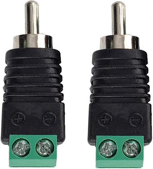 RCA Plugs for Speaker Wire, RCA to AV Screw Terminal Connector, Solderless Adapter Audio/Video Speaker Wire Connectors