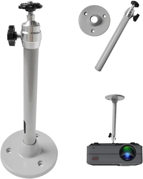 Projector Ceiling Mount, Aluminum Alloy Rotatable Thickened Shock Resistant Stand for Home, Office, Meeting Room, School