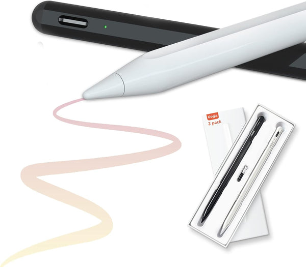 Uogic 2 Pack iPad Pen Stylus with Palm Rejection, Tilt, Magnetic, Compatible with Apple iPad Pro & Mini