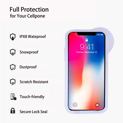 Underwater Photography Waterproof Phone Case Pouch for iPhone XSMAX, Enhanced Dry Bag Camera O Lens Protector, IPX8