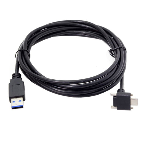 chenyang USB 3.0 to USB C 90 Degree Angled Data Cable with Panel Mount Screw for Industrial Camera - 5.0M