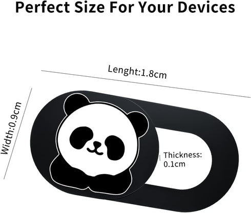 0.02-Inch (Panda-3Pack) Webcam Laptop Camera Cover Slide, Cute Pattern Web Camera Cover, Ultra-Thin Fits for Laptop