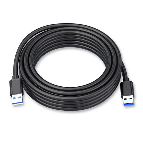 USB 3.0 Male to Male Cable Heavy Duty 5 Feet Double Sided USB Cord for Hard Drive Enclosures, Laptop Cooler and More