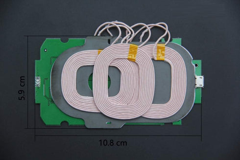 Taidacent Three Coils Wireless Charger PCBA QI Standard, DIY High Power 9V1.5A Wireless Charging Transmitter Module