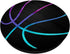 Purple Turquoise Basketball on a Black PopSockets Standard PopGrip