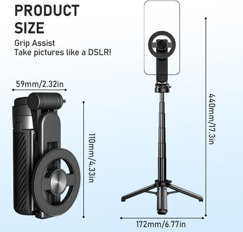 ehnoge 2025 4 1 360 New in Multifunctional Magnetic Selfie Stick, Universal Rotation Phone Tripod with Remote Control