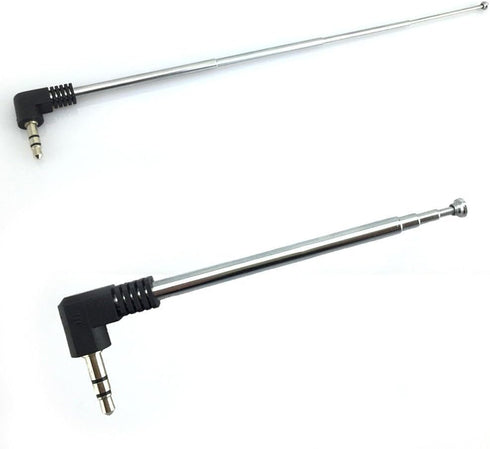 2 Pack 3.5mm Antenna FM AM Radio Telescopic 4 Sections Telescoping Antenna 1/8 inch Jack Plug Connector