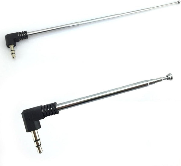 2 Pack 3.5mm Antenna FM AM Radio Telescopic 4 Sections Telescoping Antenna 1/8 inch Jack Plug Connector
