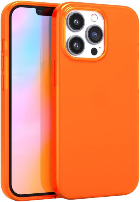 FELONY CASE - iPhone 12 Pro Max Neon Orange Clear Protective Case, TPU and Polycarbonate Shock-Absorbing Cover