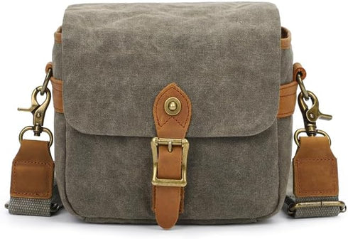 Vintage Canvas DSLR/SLR Camera Bag - Thick Protective Case for Camera and