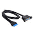 chenyang USB 3.0 Front Panel Header 19/20Pin, 1 Male to 2 USB 3.0 Female Panel Port Extension Cable with Mount Screw