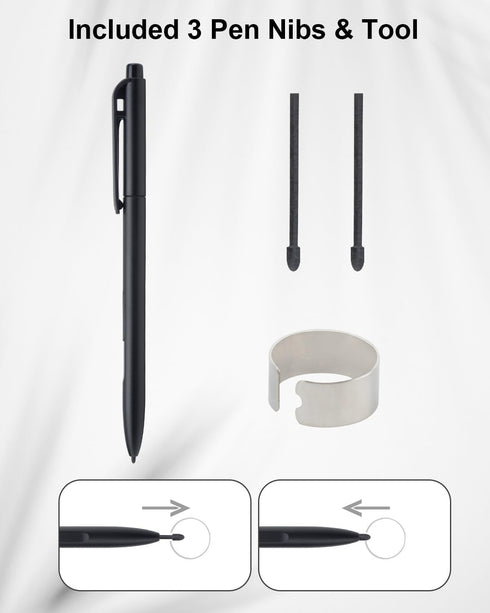 EMR Stylus for Remarkable 2 Pen with Eraser, Replacement Digital Pen with 4096 Pressure Level and 2 Tips