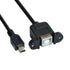 chenyang CY Mini USB 5pin Male to USB B Female Panel Mount Cable, 20cm with Screws