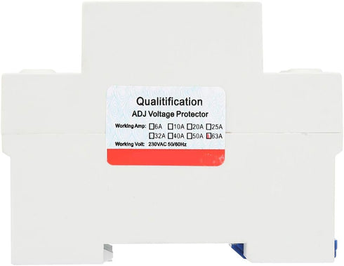 Intelligent 230V AC Current Protector 63A, Adjustable Over-Voltage Under-Voltage Single Phase Protective Device