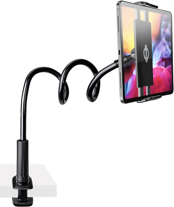 Gooseneck Tablet Stand Kindle Holder for Bed, Adjustable Flexible Arm Clamp Mount Clip Holder for Phone iPad Air Mini |