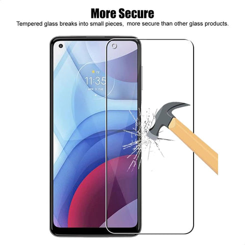 3 Pack Tempered Glass Screen Protector for Motorola Moto G Power 2021 and 3 Pack Camera Lens Protector, 9H Hardness,
