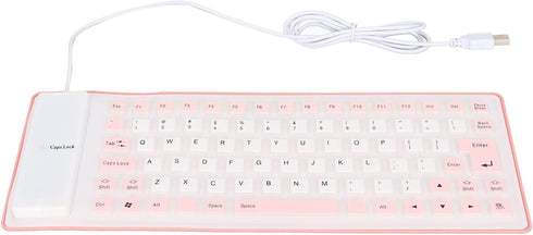 Silicone Keyboard, Foldable Flexible USB Wired Gaming Keyboard, 85 Keys, Fully Sealed Design, Waterproof, Dustproof