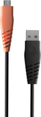 Skullcandy Line USB Charger Cable, 12W USB A to Micro USB Charger Cable for Samsung/Android Phones, 4ft (Black/Orange)