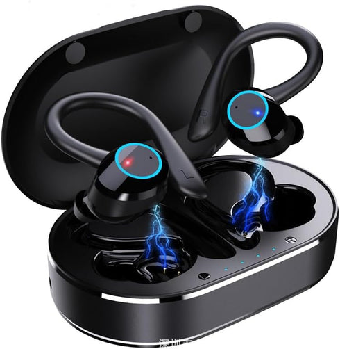 Q23 PRO Bluetooth 5.1 Sport Waterproof Earbuds with Charging Case, Stereo Noise Cancelling Earhooks Headset with