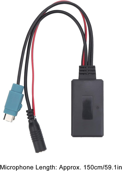 Qiilu Bluetooth Adapter for Alpine CDA 9884, Car Radio Aux Cable with Microphone Handsfree Adapter for KCE-236B